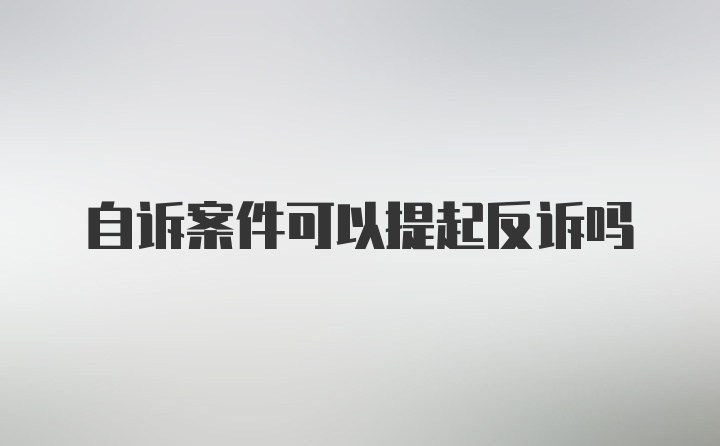 自诉案件可以提起反诉吗