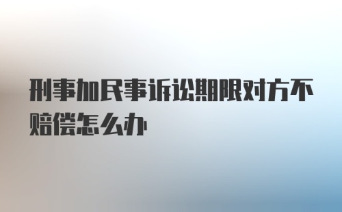 刑事加民事诉讼期限对方不赔偿怎么办