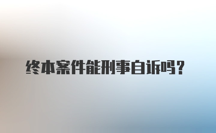 终本案件能刑事自诉吗?