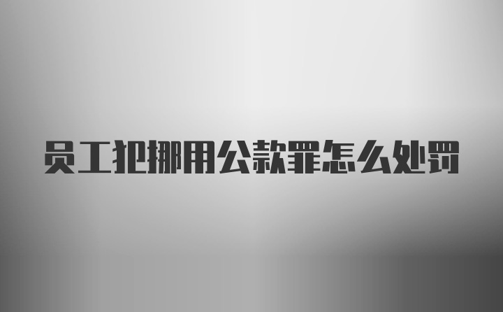 员工犯挪用公款罪怎么处罚