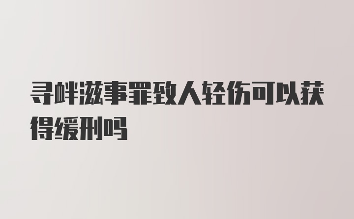 寻衅滋事罪致人轻伤可以获得缓刑吗