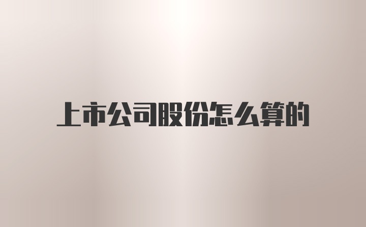 上市公司股份怎么算的