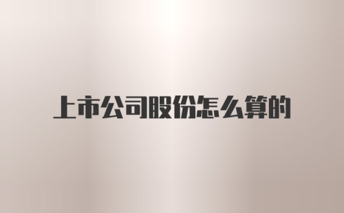 上市公司股份怎么算的