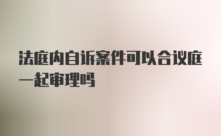 法庭内自诉案件可以合议庭一起审理吗