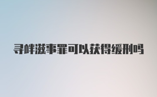 寻衅滋事罪可以获得缓刑吗