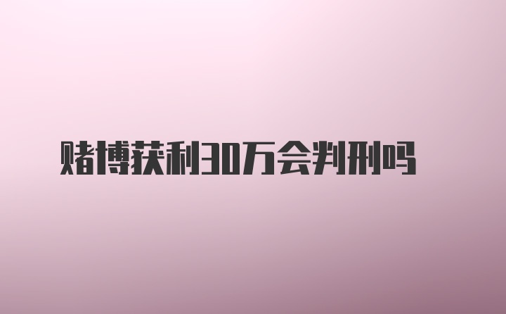 赌博获利30万会判刑吗