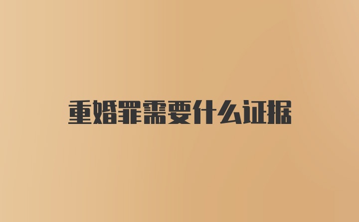 重婚罪需要什么证据