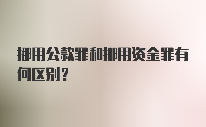 挪用公款罪和挪用资金罪有何区别？