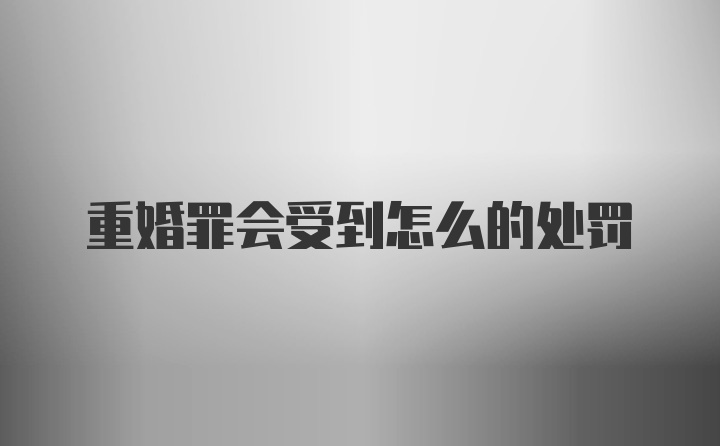 重婚罪会受到怎么的处罚