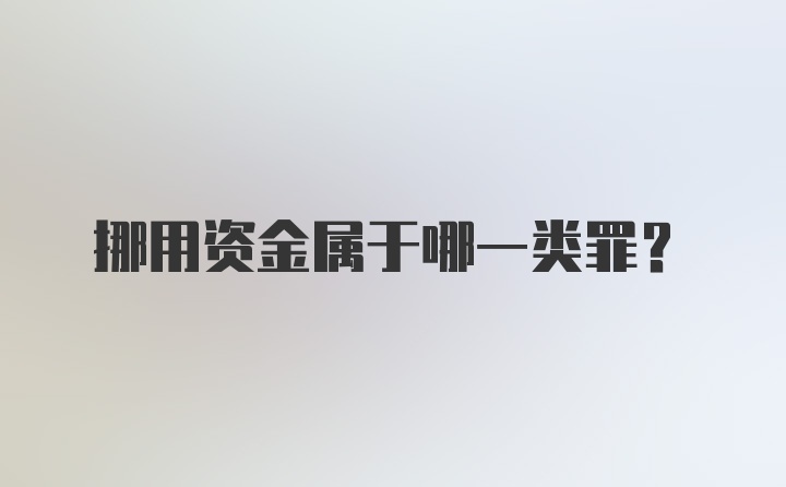 挪用资金属于哪一类罪?