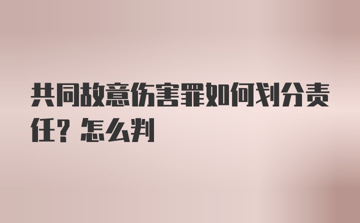 共同故意伤害罪如何划分责任？怎么判