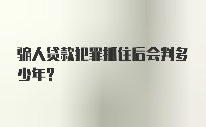 骗人贷款犯罪抓住后会判多少年？