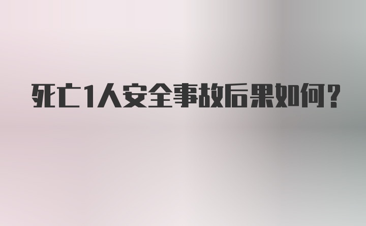 死亡1人安全事故后果如何？