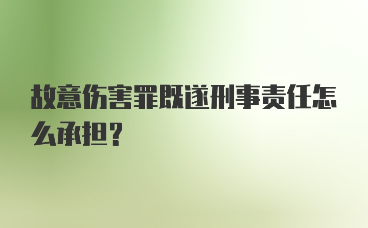 故意伤害罪既遂刑事责任怎么承担？