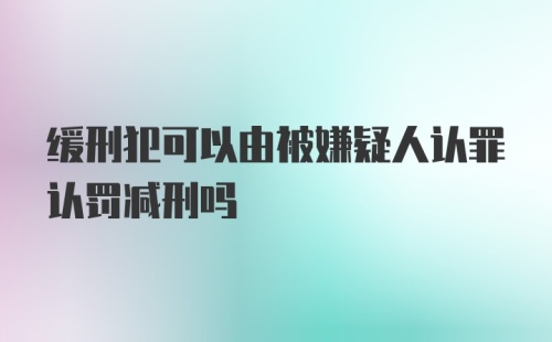 缓刑犯可以由被嫌疑人认罪认罚减刑吗