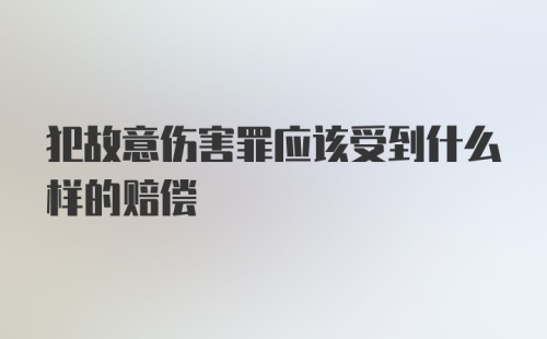 犯故意伤害罪应该受到什么样的赔偿