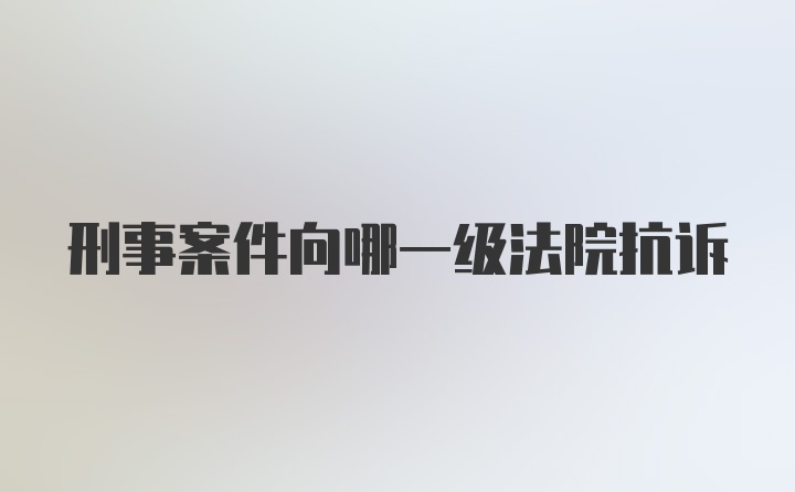 刑事案件向哪一级法院抗诉