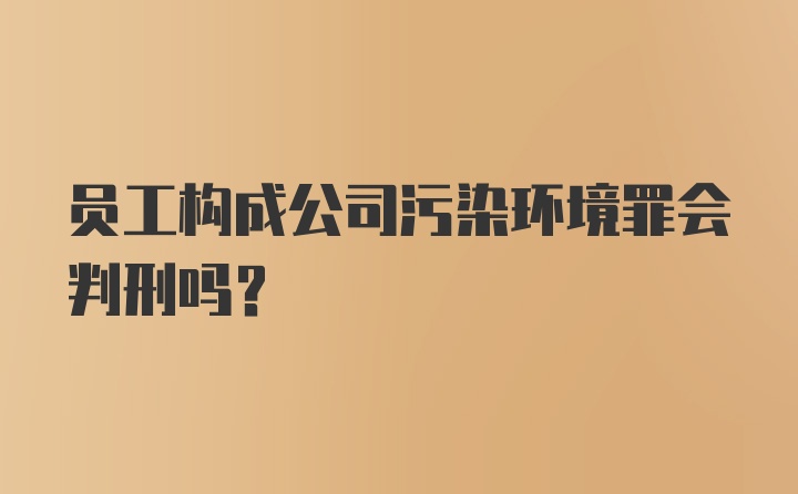 员工构成公司污染环境罪会判刑吗?