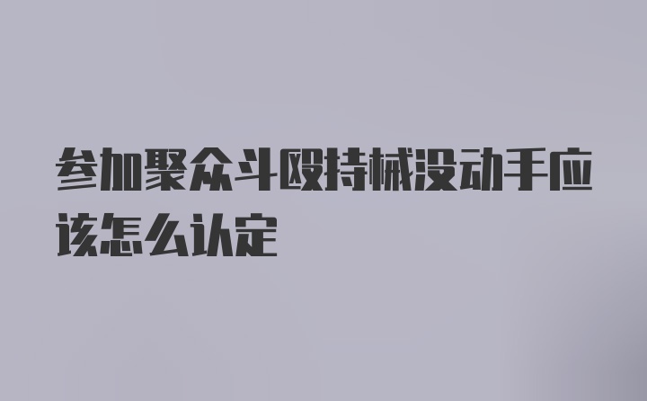 参加聚众斗殴持械没动手应该怎么认定