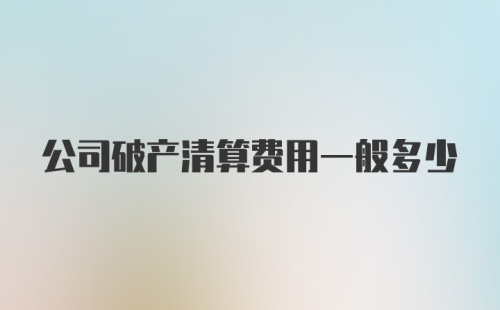 公司破产清算费用一般多少