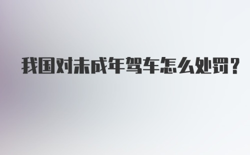 我国对未成年驾车怎么处罚?