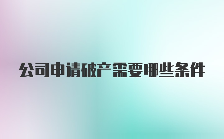 公司申请破产需要哪些条件