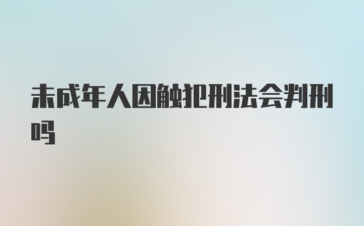 未成年人因触犯刑法会判刑吗