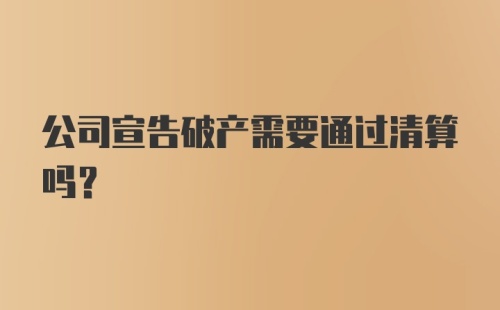 公司宣告破产需要通过清算吗?