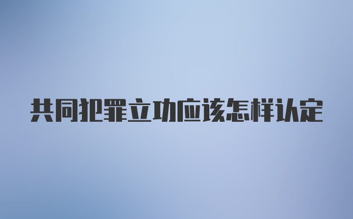 共同犯罪立功应该怎样认定