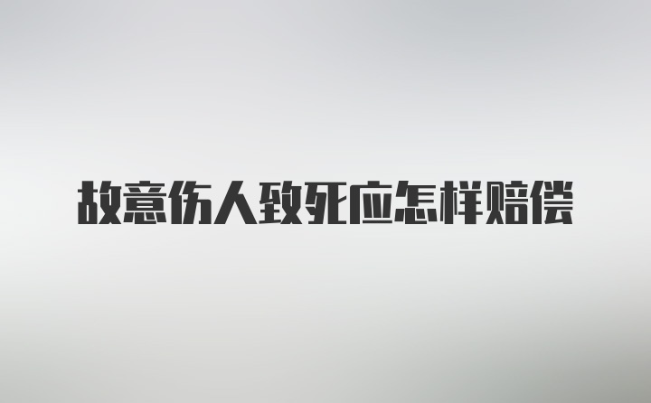 故意伤人致死应怎样赔偿