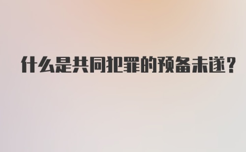 什么是共同犯罪的预备未遂?