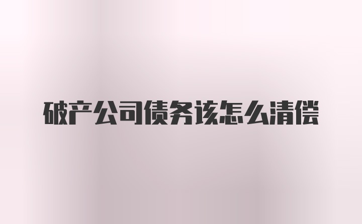 破产公司债务该怎么清偿