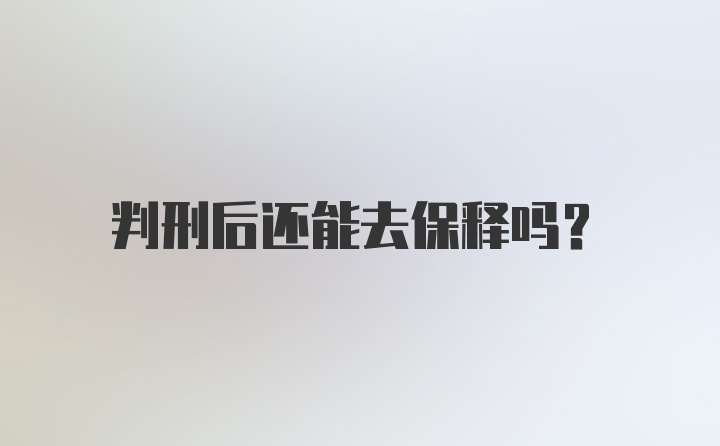 判刑后还能去保释吗？