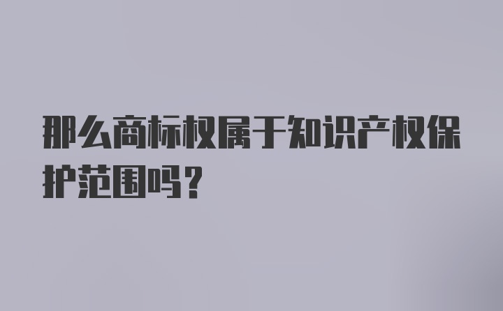 那么商标权属于知识产权保护范围吗？