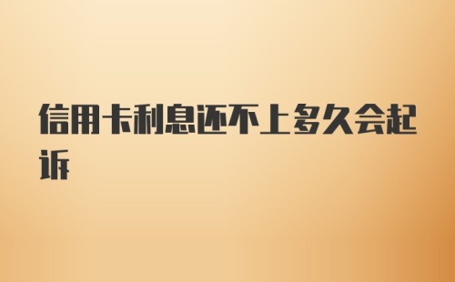 信用卡利息还不上多久会起诉