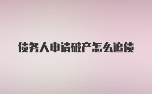 债务人申请破产怎么追债