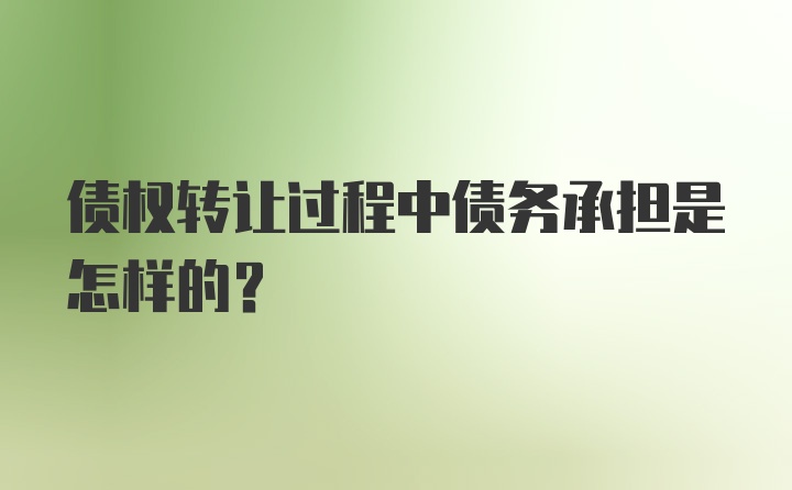 债权转让过程中债务承担是怎样的？