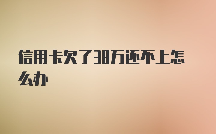 信用卡欠了38万还不上怎么办