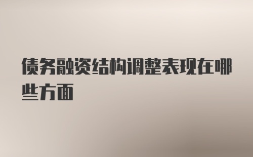 债务融资结构调整表现在哪些方面