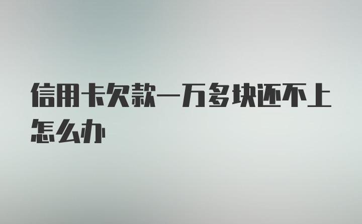 信用卡欠款一万多块还不上怎么办