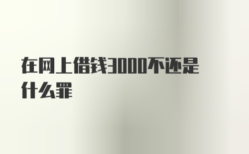 在网上借钱3000不还是什么罪