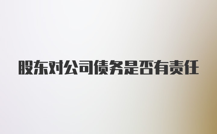 股东对公司债务是否有责任