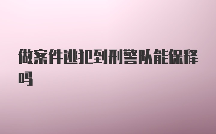 做案件逃犯到刑警队能保释吗