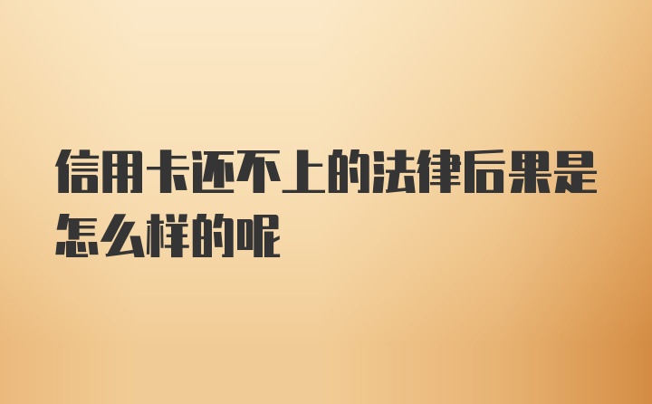 信用卡还不上的法律后果是怎么样的呢