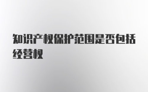 知识产权保护范围是否包括经营权