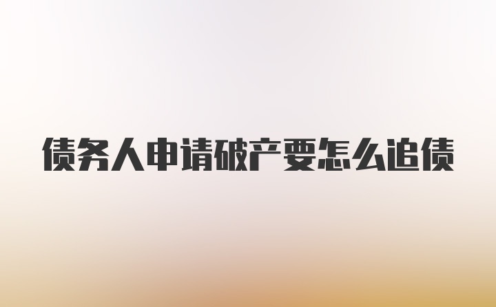 债务人申请破产要怎么追债