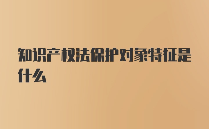 知识产权法保护对象特征是什么