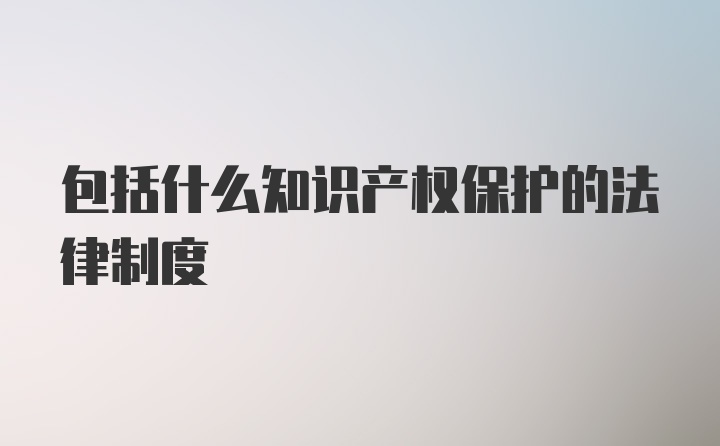 包括什么知识产权保护的法律制度