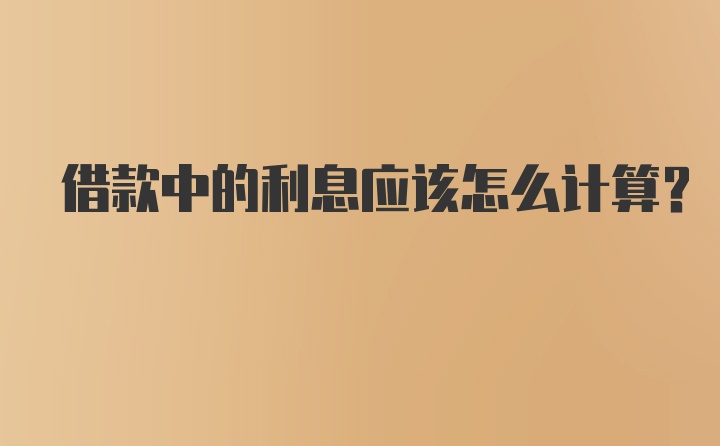 借款中的利息应该怎么计算？