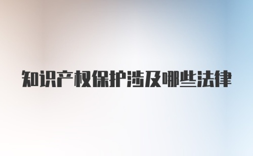 知识产权保护涉及哪些法律